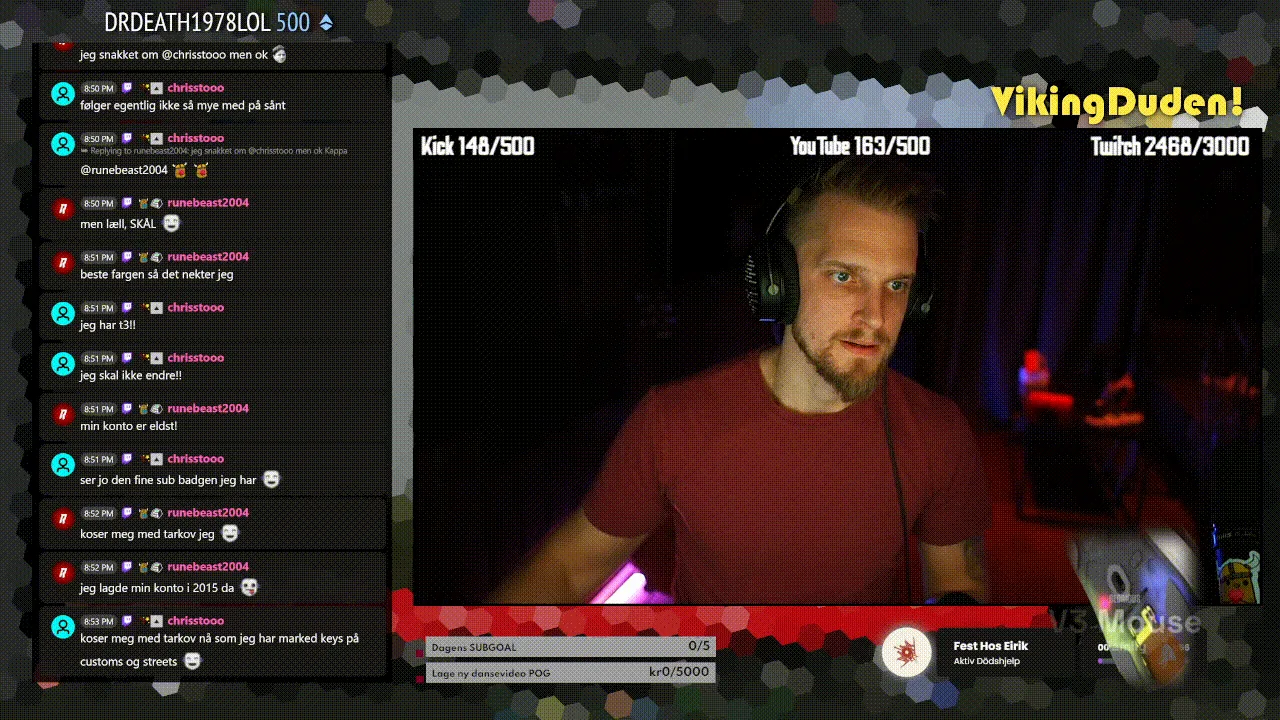 Glorious O3 Mouse campaign overlay on Twitch stream