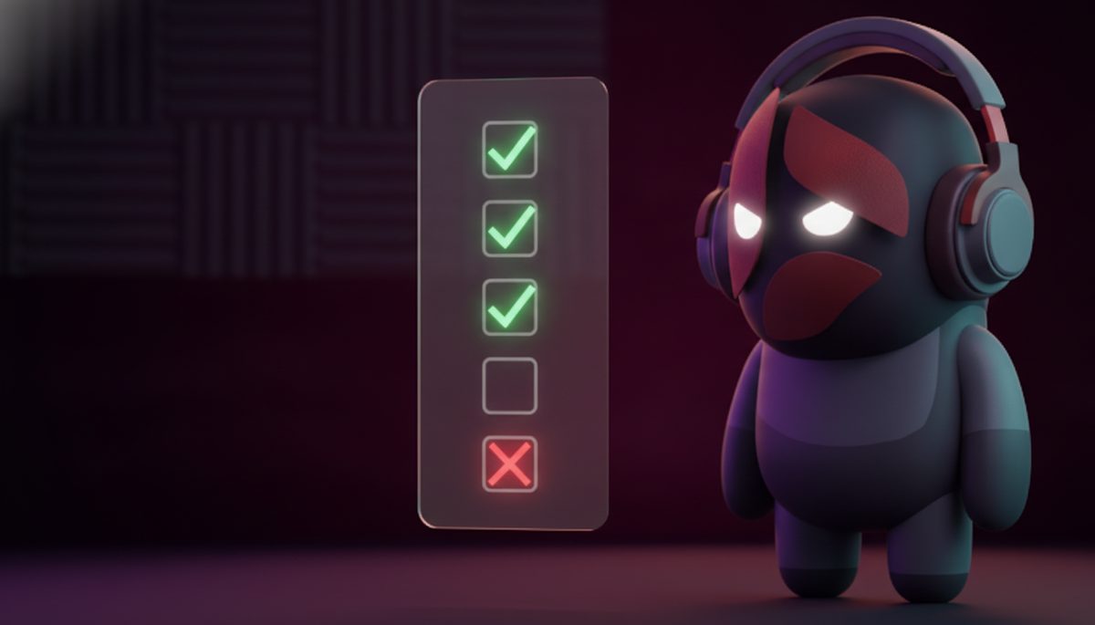 Beta, the Beta Ads mascot, reading a checklist panel