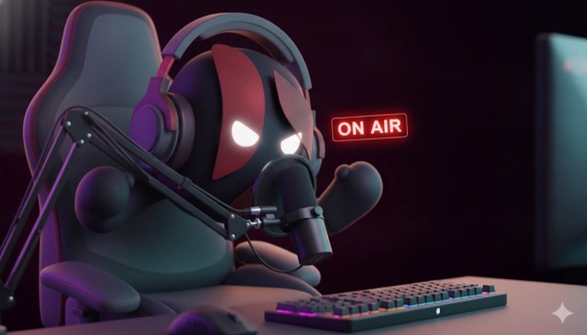 Beta, the Beta Ads mascot, in the studio
