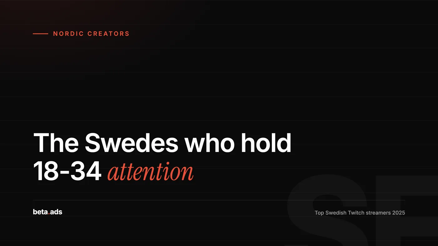 Top Swedish Twitch Streamers 2025: Who Actually Holds Swedish 18-34 Attention
