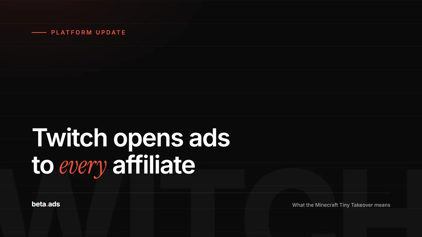 Twitch Opens Sponsored Campaigns to Affiliates: What the Minecraft Tiny Takeover Means for Nordic Brand Advertising