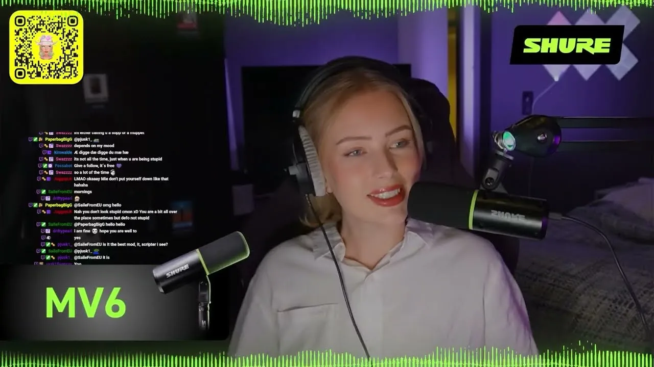Shure-overlay i en Twitch-sending